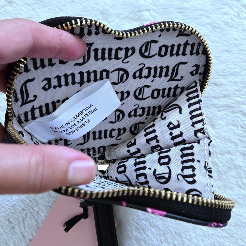 Juicy🍊 Couture "Cherry🍒 On Top"  Heart♥️ Zip Around Coin🪙 Purse - NWT - Picture 7 of 15